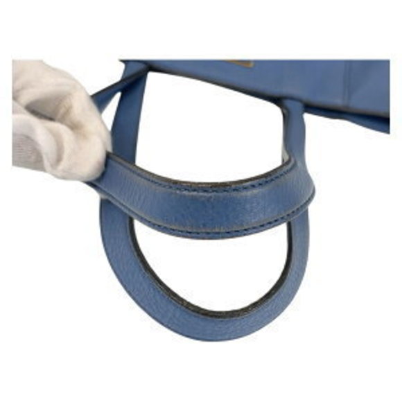 Prada blue Bag triangular leather Shoulder - Picture 6 of 9